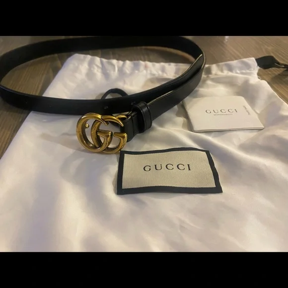 Gucci Black and Gold Women's Belt - Picture 1 of 1
